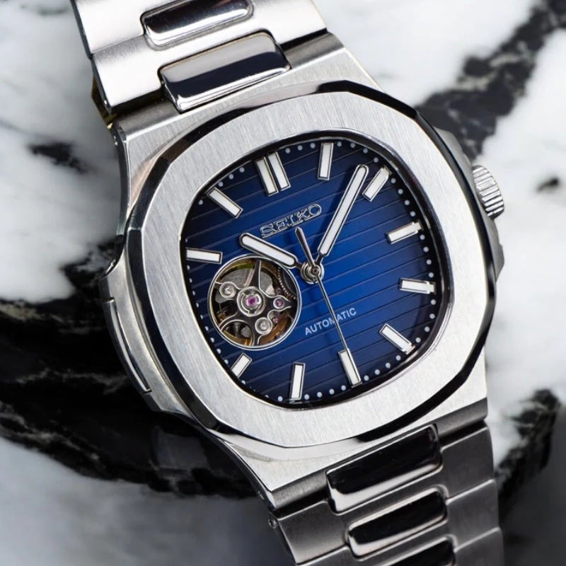 SEIKONAUTILUS BLUE OPEN HEART MEN'S WATCH