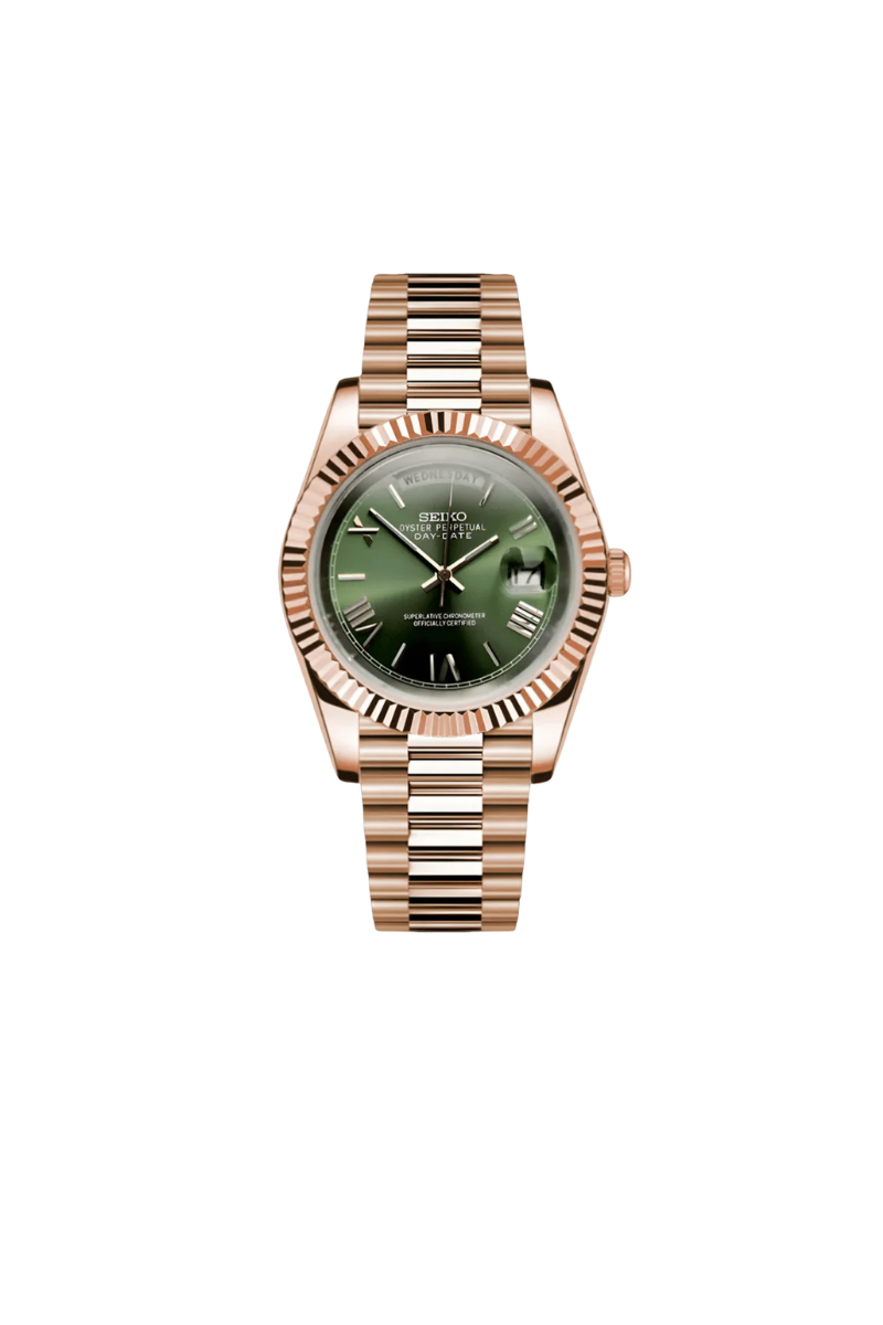 SeikoDayDate  Rose Gold Green  Mod