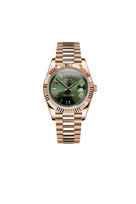 SeikoDayDate  Rose Gold Green  Mod