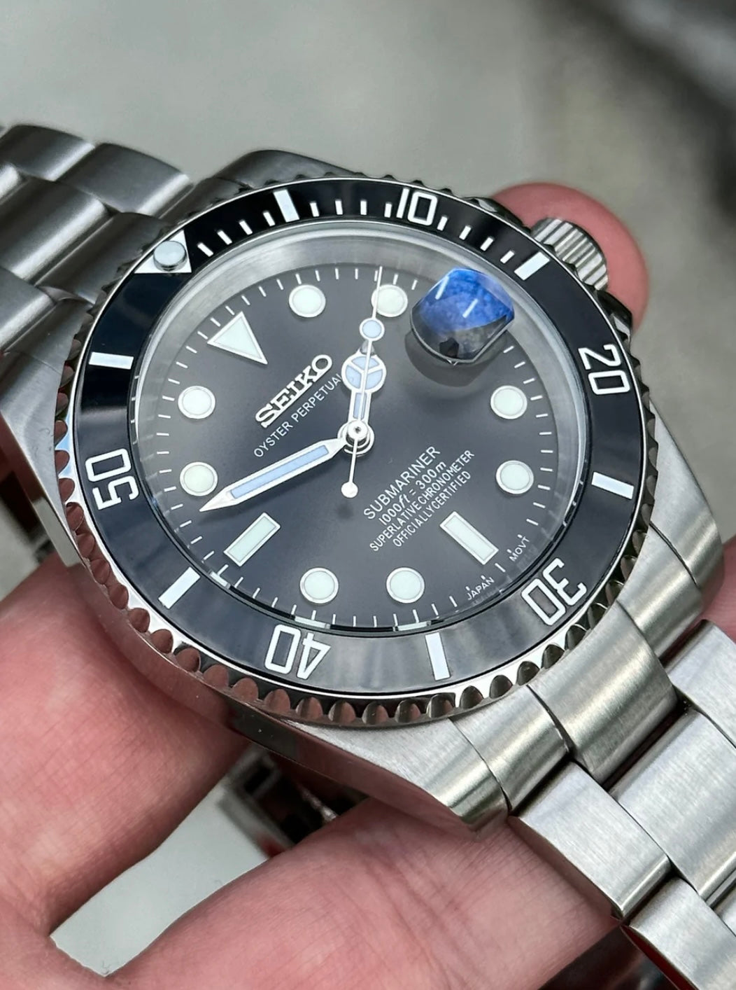 SEIKOMARINER CLASSIC BLACK MEN'S MOD WATCH