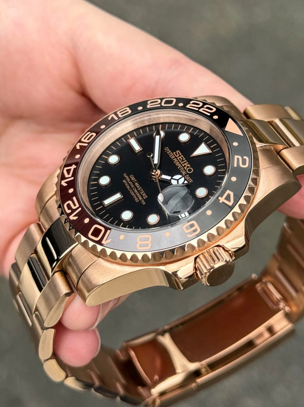 SEIKOGMT FULL ROSE GOLD