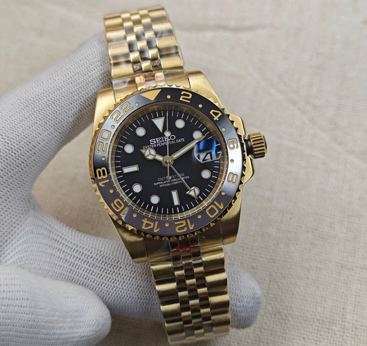 SEIKOGMT GOLDEN HOUR MEN'S MOD WATCH