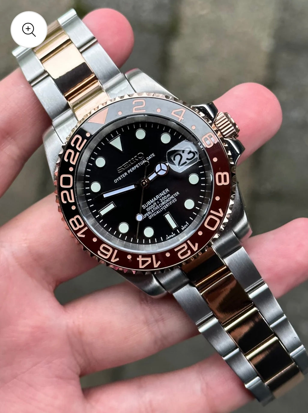 SEIKOGMT ROOTBEER GOLD MEN'S MOD WATCH