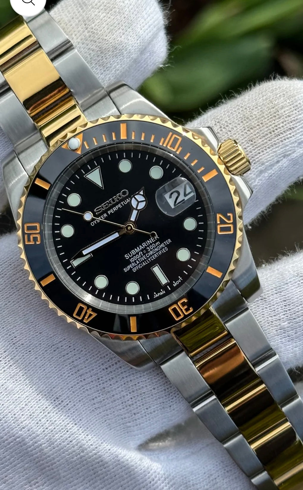 SEIKOMARINER TWO-TONE GOLD MEN'S MOD WATCH