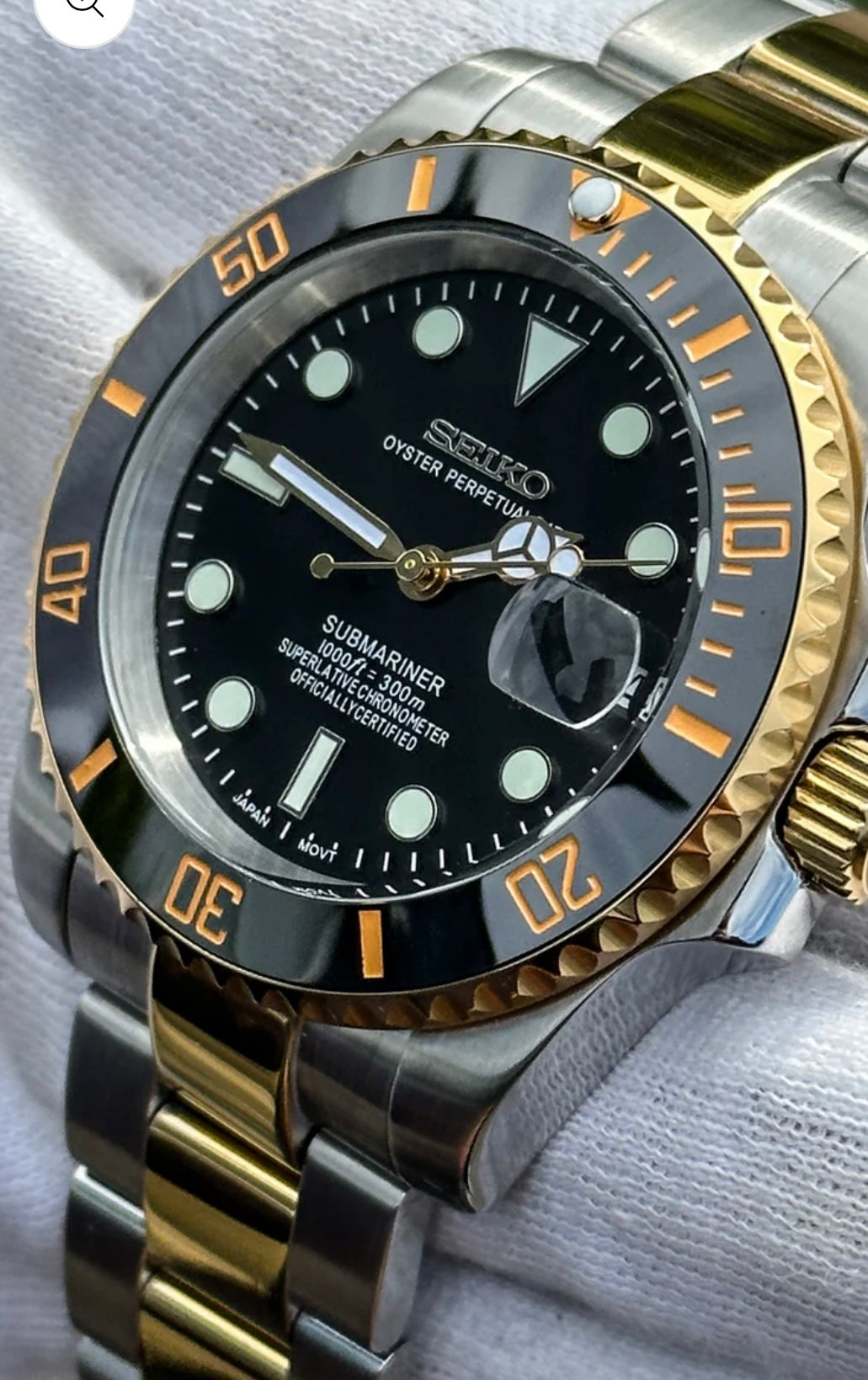 SEIKOMARINER TWO-TONE GOLD MEN'S MOD WATCH